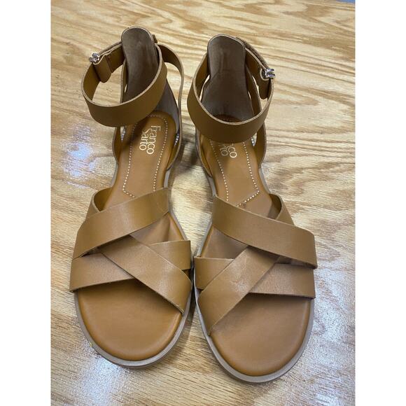 Franco Sarto Shoes - Franco Sarto Giola Sandals Women's 9.5 M Brown Leather Ankle Strap Buckle S62